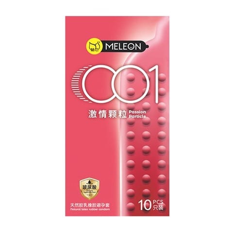 Bao cao su Meleon 001 Passion Particle - Siêu mỏng hạt nổi - Hộp 10 cái