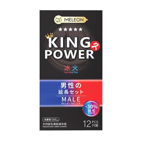 Bao cao su Meleon King Power Ice And Fire - Kéo dài thời gian thêm 30% lửa băng - Hộp 12 cái