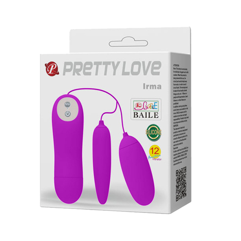 Trứng rung 2 đầu 12 chế độ rung dùng pin - Pretty Love Irma