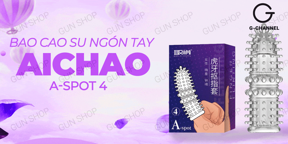  Giá sỉ Bao cao su ngón tay Aichao A-spot 4 - Gai nổi lớn - Hộp 1 cái hàng mới về