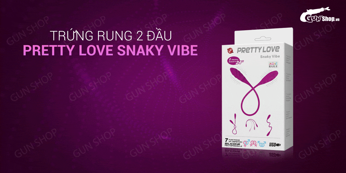  Sỉ Trứng rung 2 đầu 7 chế độ rung dùng sạc - Pretty Love Snaky Vibe loại tốt