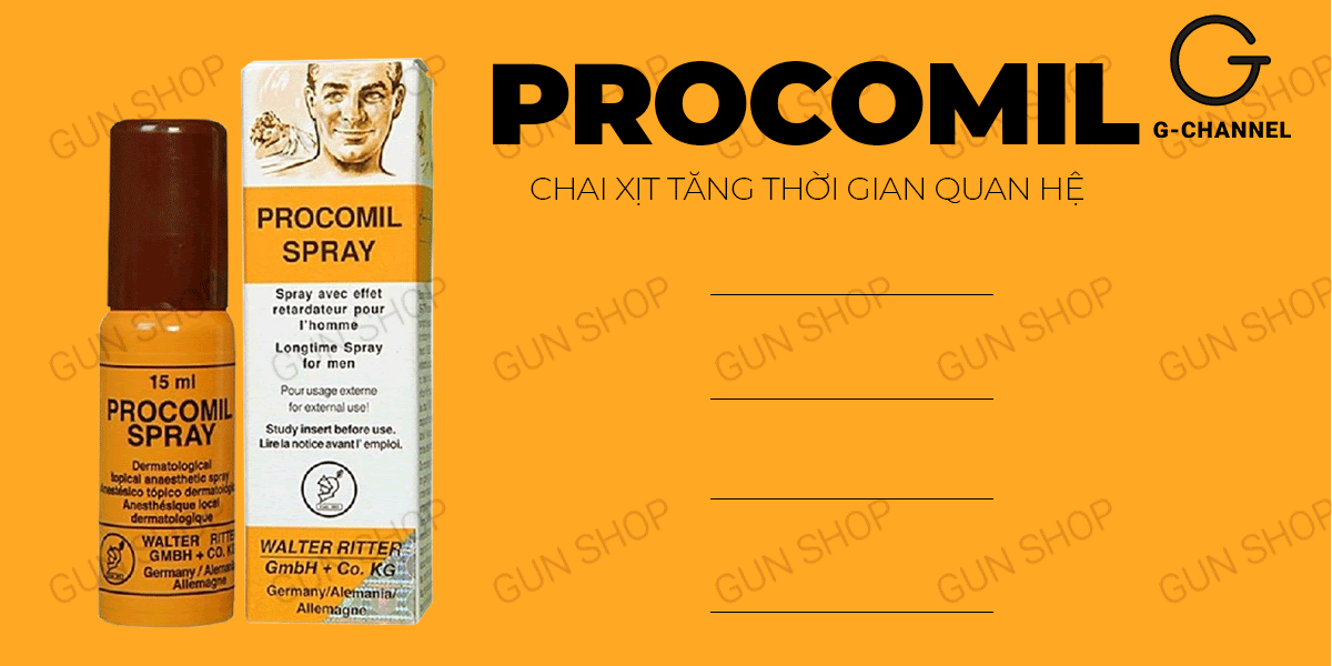  Đánh giá Chai xịt Đức Procomil - Kéo dài thời gian - Chai 15ml giá rẻ