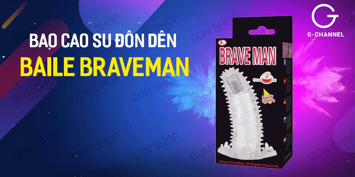 Đánh giá Bao cao su đôn dên tăng kích thước rung phần đầu dương vật Baile Braveman hàng xách tay