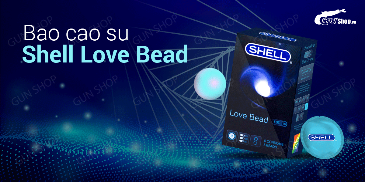  Cửa hàng bán Bao cao su Shell Love Bead - Gân nổi kéo dài thời gian bi tăng 1.5cm - Hộp 5 cái giá tốt