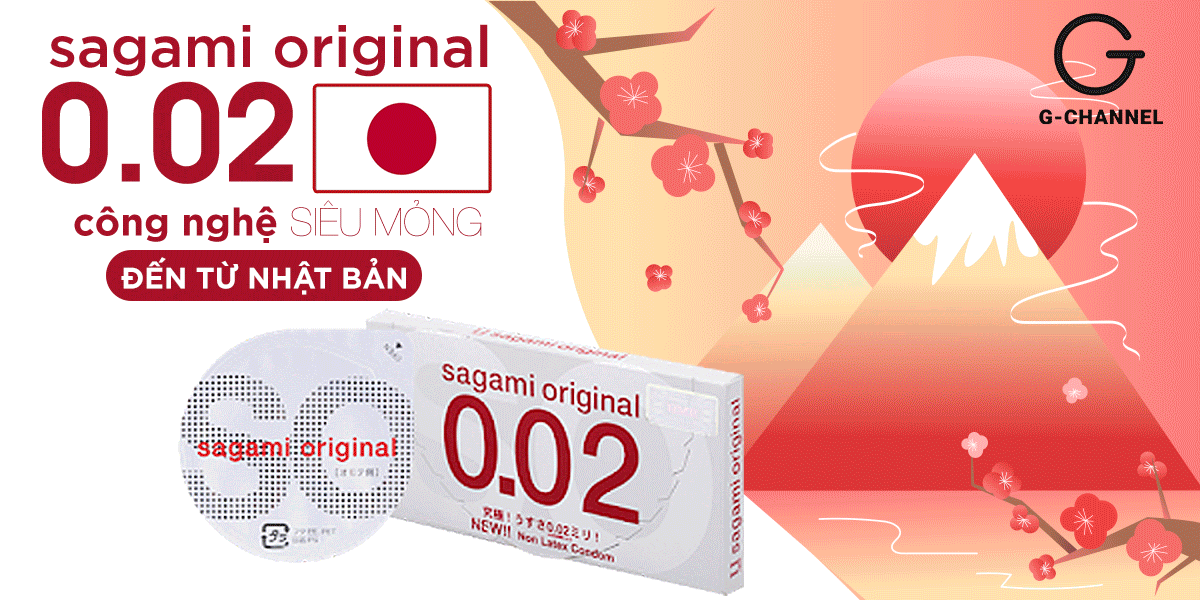  Kho sỉ Bao cao su Sagami 002 - Siêu mỏng 0.02mm - Hộp 2 cái hàng mới về