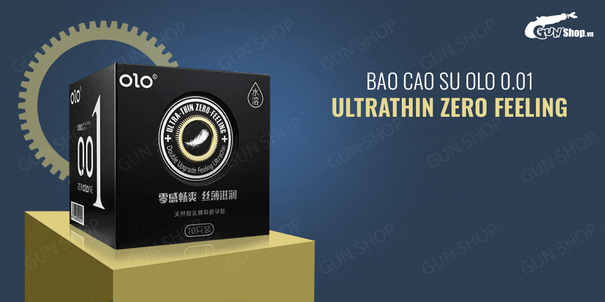  Bán Bao cao su OLO 0.01 Ultrathin Zero Feeling - Siêu mỏng gai hương vani - Hộp 10 cái nhập khẩu