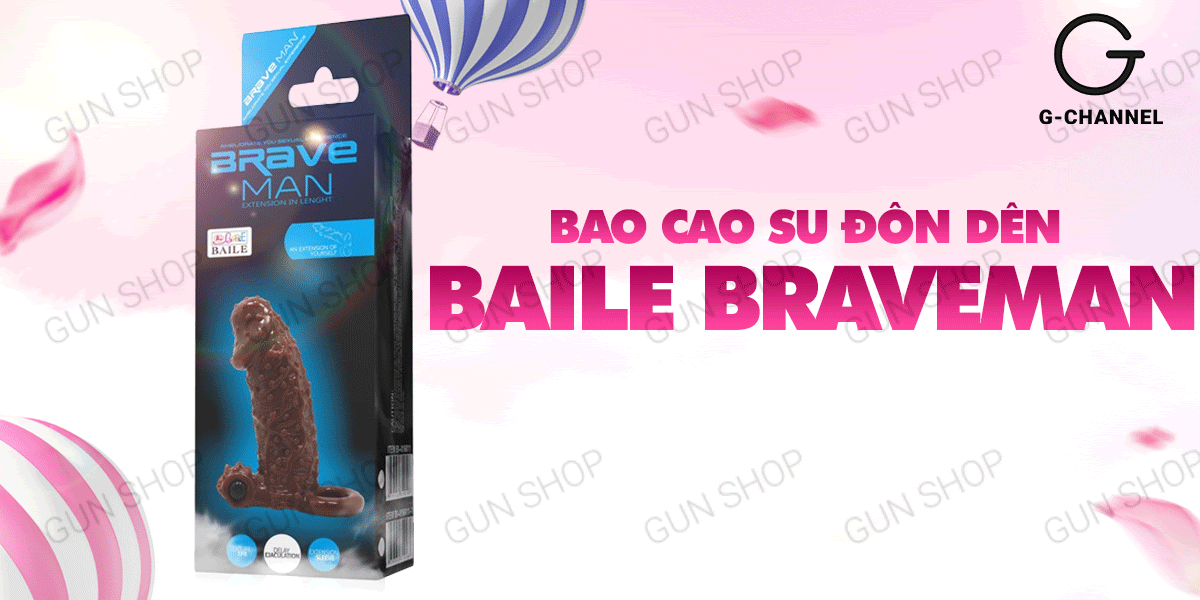 Bảng giá Bao cao su đôn dên tăng kích thước rung nhiều điểm nổi Baile Braveman nhập khẩu