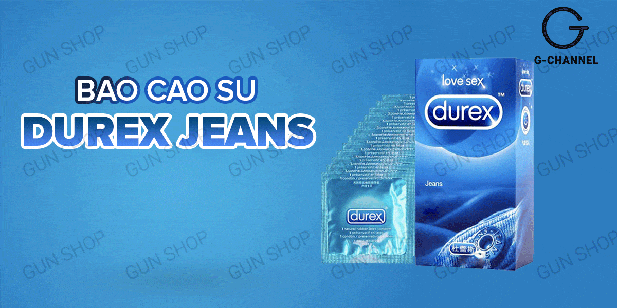  Kho sỉ Bao cao su Durex Jeans - Siêu mỏng nhiều gel bôi trơn - Hộp 12 cái hàng mới về