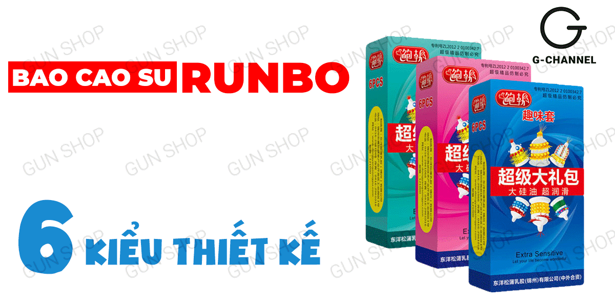  Cửa hàng bán Bao cao su Runbo - Gân gai lớn - Hộp 6 cái giá tốt