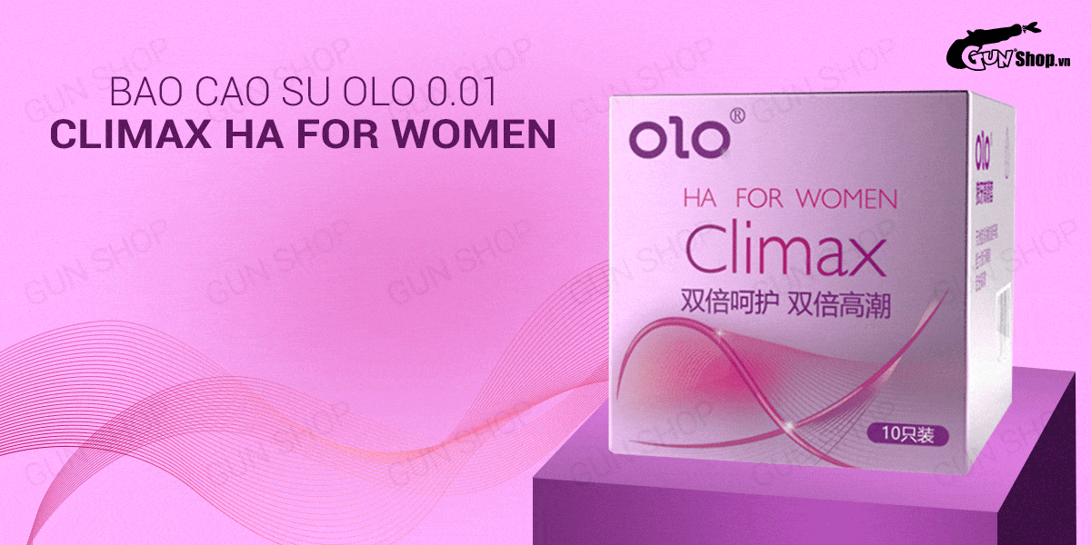  Phân phối Bao cao su OLO 0.01 Climax Ha For Women - Siêu mỏng dưỡng ẩm gai li ti - Hộp 10 cái hàng xách tay