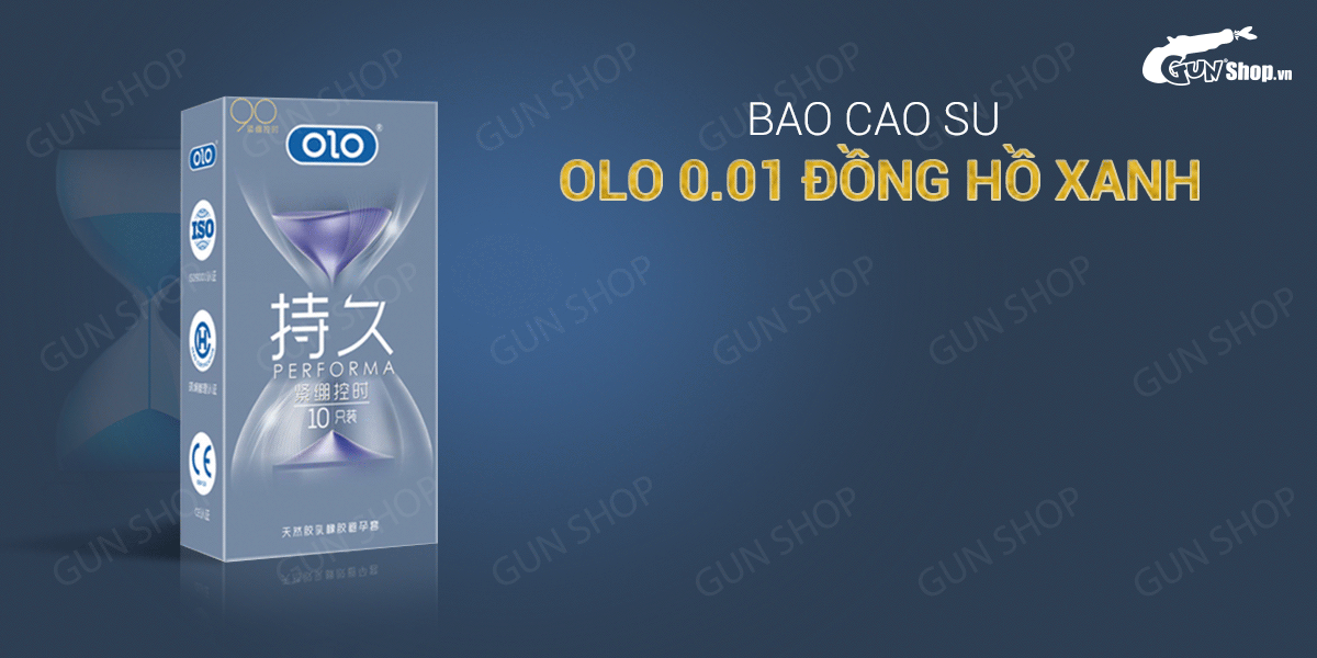  Shop bán Bao cao su OLO 0.01 Đồng Hồ Xanh - Kéo dài thời gian hương vani - Hộp 10 cái loại tốt