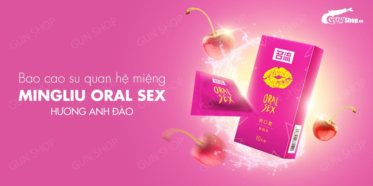  Cửa hàng bán Bao cao su quan hệ miệng Mingliu Oral Sex - Hương anh đào - Hộp 10 cái giá rẻ