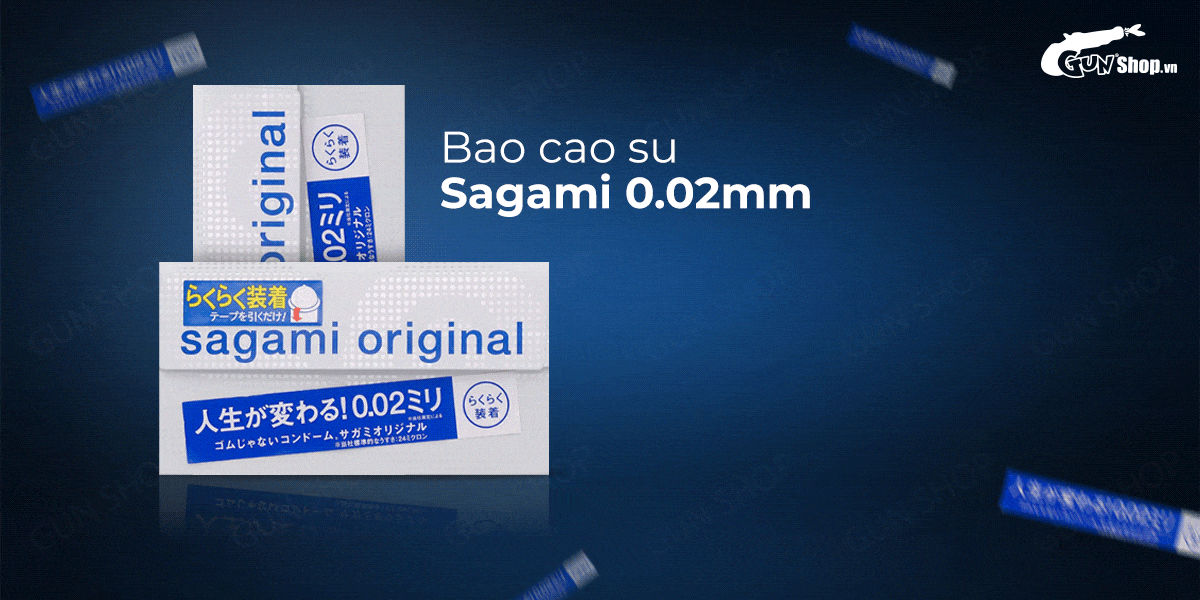 Đại lý Bao cao su Sagami 0.02mm - Siêu mỏng - Hộp 6 cái hàng xách tay