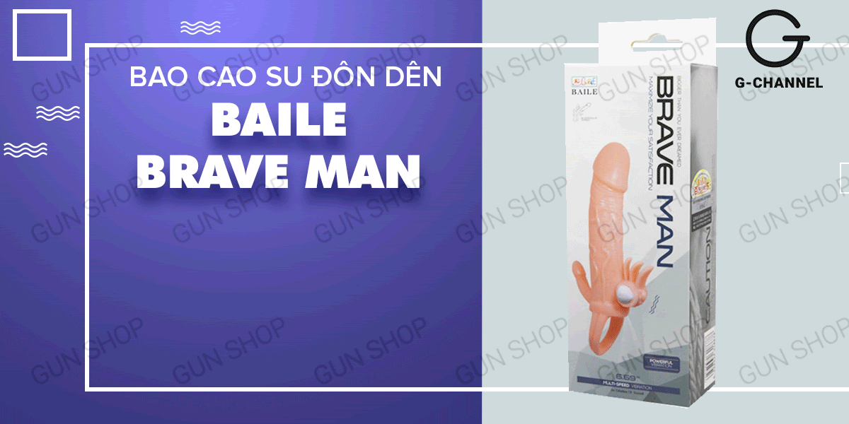  Shop bán Bao cao su đôn dên tăng kích thước Baile Braveman - Rung kích thích điểm G 14.5cm giá rẻ