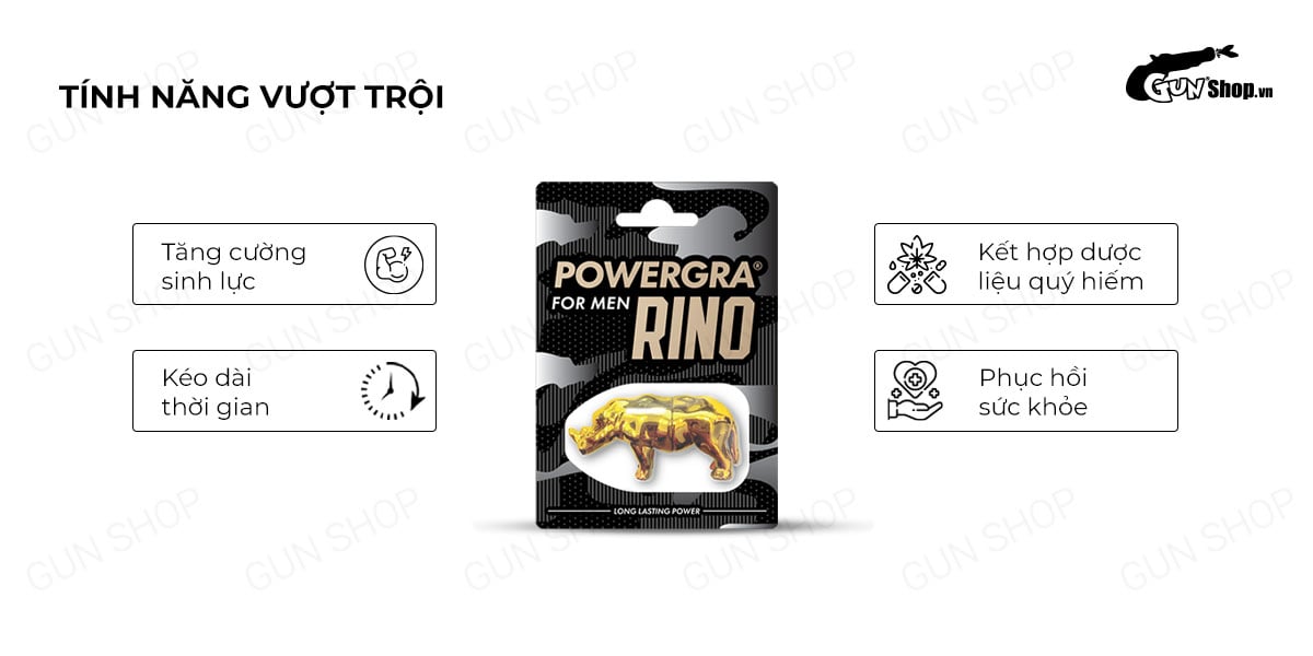  Nhập sỉ Viên uống phục hồi sinh lý kéo dài thời gian Powergra For Men Rino - Vỉ 1 viên giá rẻ